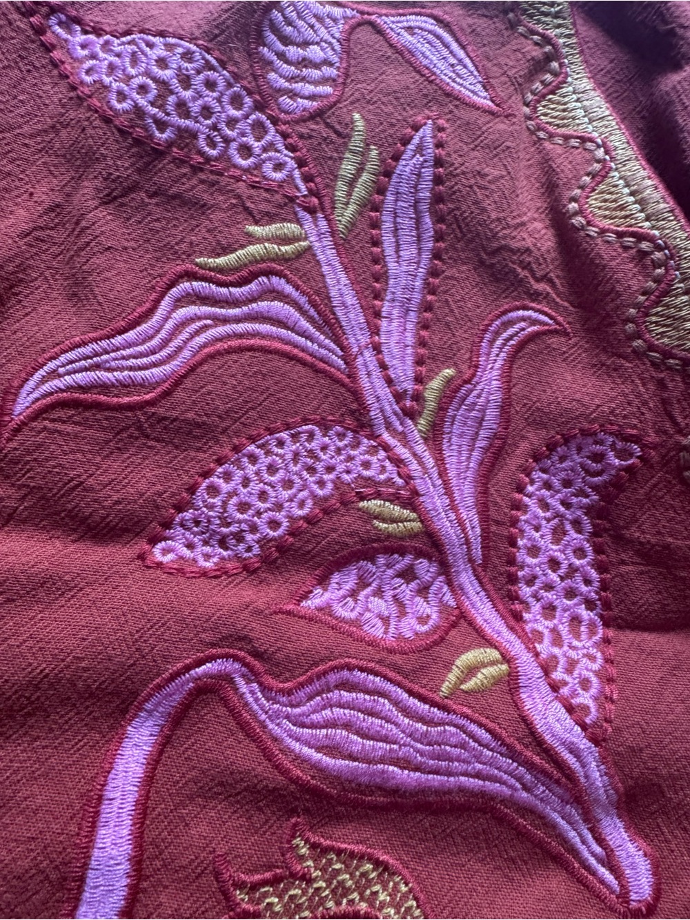 Embroidered Rust Red Pink Boho Women’s Dress or Tunic - Picture 5 of 7